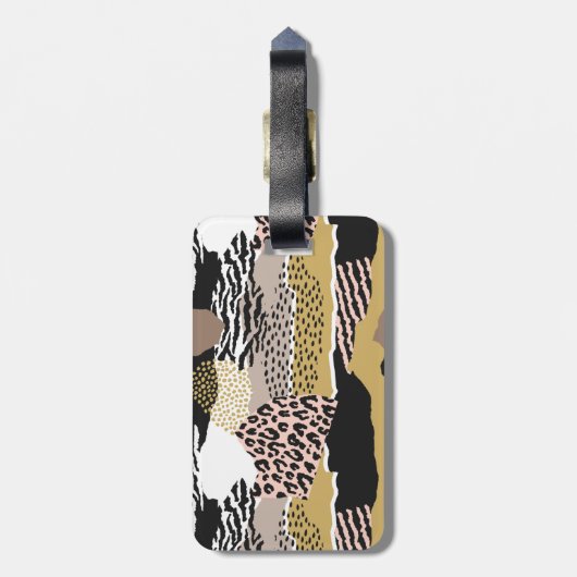 Savannah met aangepaste monogram en naam bagagelabel (Achterkant verticaal)