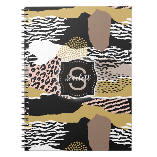 Savannah met aangepaste monogram en naam notitieboek (Voorkant)