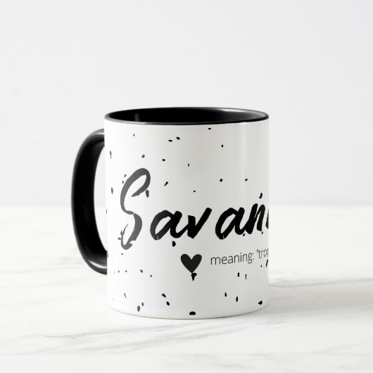 Savannah Name Mok Aangepaste naam Speciaal Speckle (Voorkant links)