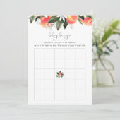 SAVANNAH Peach Baby shower Bingo Game Invitation (Debout devant)