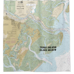 Savannah River and Wassaw Sound - Nautical Chart Douchegordijn