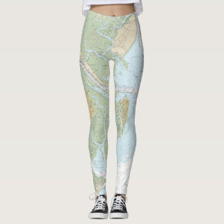 Savannah River and Wassaw Sound - Nautical Chart Leggings
