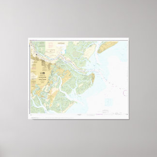 Savannah River en Wassaw Sound 11512 met Border Canvas Afdruk