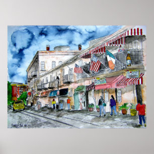 savannah_river_street_schilderij poster