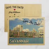 Savannah Save the Date Georgia Aankondigingskaart (Voorkant / Achterkant)