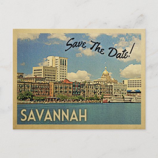 Savannah Save the Date Georgia Aankondigingskaart (Voorkant)