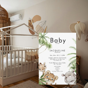 Savannah Schattige Baby Oerwoud Dier Baby shower Kaart