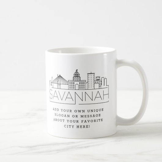 Savannah Stylized Skyline | Aangepaste slogan Koffiemok (Rechts)