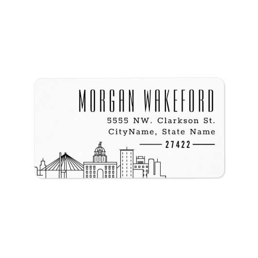 Savannah Stylized Skyline | Label groot adres (Voorkant)