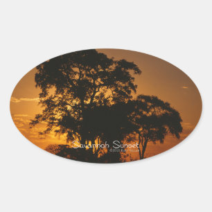Savannah Sunset Ovale Sticker