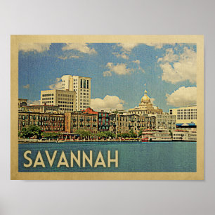 Savannah Vintage Travel Poster