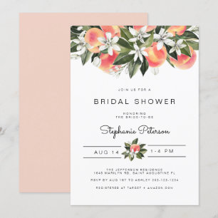 Savannah - Waterverf Peach Floral Vrijgezellenfees Kaart