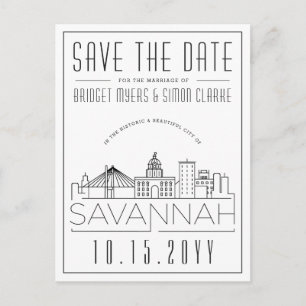 Savannah Wedding   De gestileerde Veldlijn sparen  Briefkaart