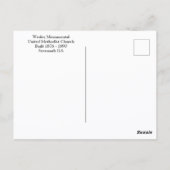 Savannah Wesley Monumental United Methodist Church Briefkaart (Achterkant)