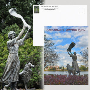Savannah's Waving Girl Monument Fotografie Briefkaart