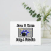Save a Drum...Bang een Canadees Briefkaart (Staand voorkant)