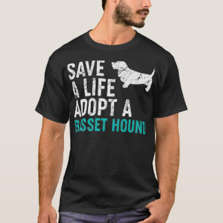 Save a Life adopteer een Hond reddingsbasset hond T-shirt