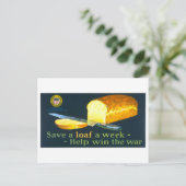 "Save a Loaf a Week"  oorlogstijd Briefkaart (Staand voorkant)