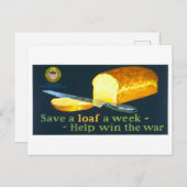 "Save a Loaf a Week"  oorlogstijd Briefkaart (Voorkant / Achterkant)
