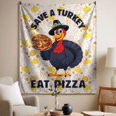 Save A Turkey Eat Pizza Funny Happy Thanksgiving Wandkleed