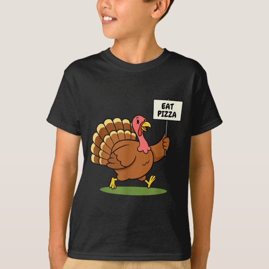Save A Turkey, Eat Zza Funny Thanksgiving Design F T-shirt (Voorkant)
