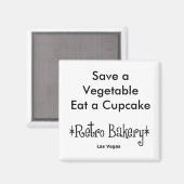 Save a Vegetable Eet een cupcake magneet (Voorkant / Achterkant)