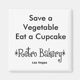 Save a Vegetable Eet een cupcake magneet