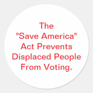 Save America Act is Gevaarlijk Hankamer Artjunkhau Ronde Sticker