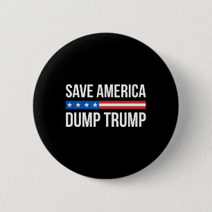 Save America - Dump Trump -  Ronde Button 5,7 Cm