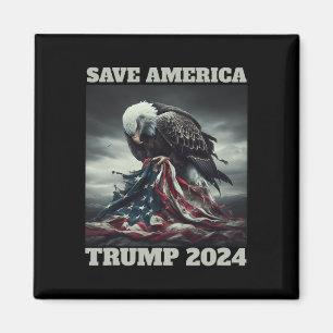 Save America Sad Eagle Amerikaanse vlag nooit over Magneet
