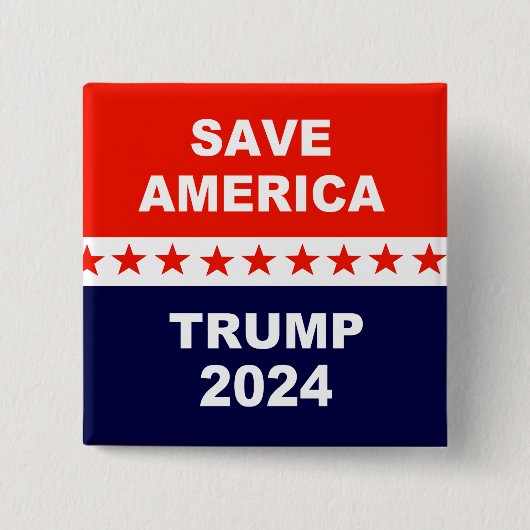 Save America Trump 2024 Vierkante Button 5,1 Cm (Voorkant)