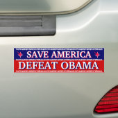 SAVE AMERIKA - DEFEAT OBAMA BUMPERSTICKER (Op auto)