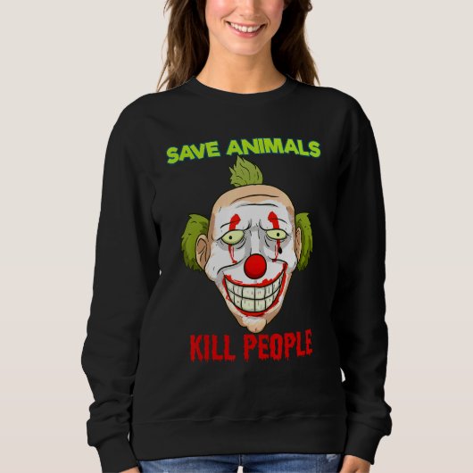 Save Animals Horror Halloween Vegan Trui (Voorkant)