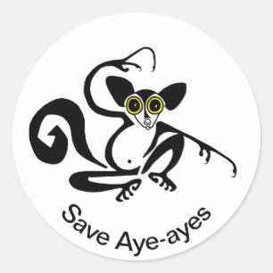 Save AYE-AYES Wildlife warrior - Natuur - Ronde Sticker