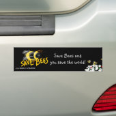 SAVE BEES en Red de wereld Bumpersticker (Op auto)