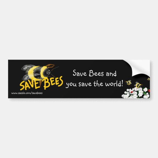 SAVE BEES en Red de wereld Bumpersticker (Voorkant)