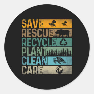 Save Bees Rescue Dieren Recyclen kunststoffen Plez Ronde Sticker
