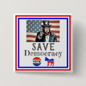 Save Democracy Button (Voorkant)