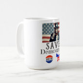 Save Democracy Coffee Mok (Voorkant links)