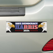 Save Democracy - Harris 2024 Bumpersticker (Op auto)