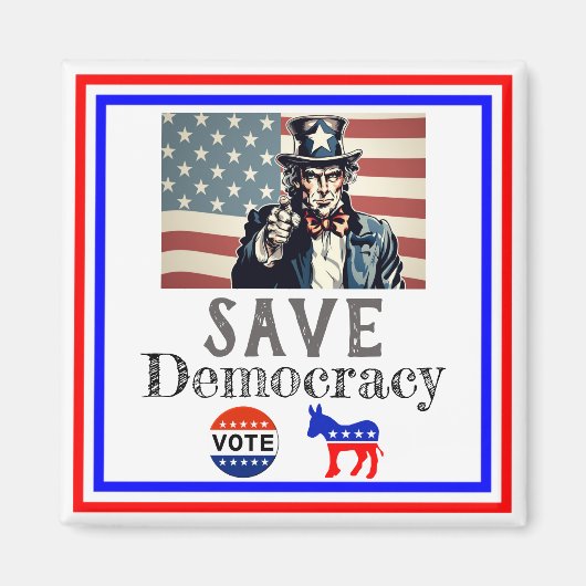 Save Democracy Magnet (Devant)