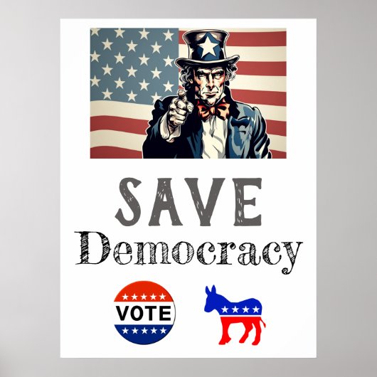 Save Democracy Poster (Voorkant)