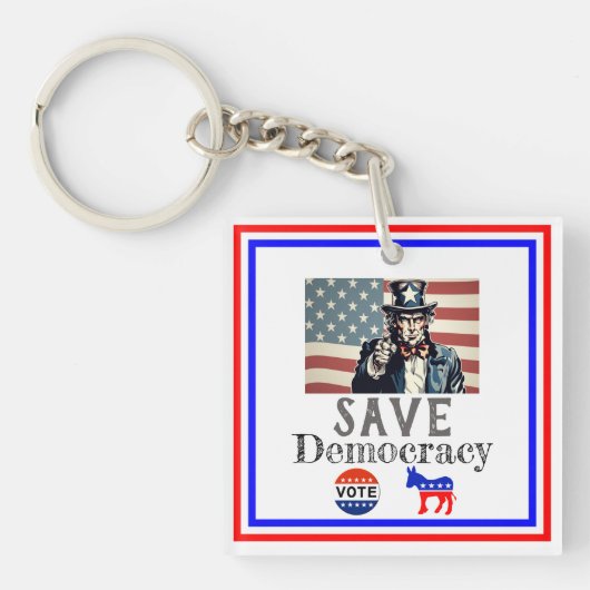 Save Democracy Sleutelhanger (voorkant)