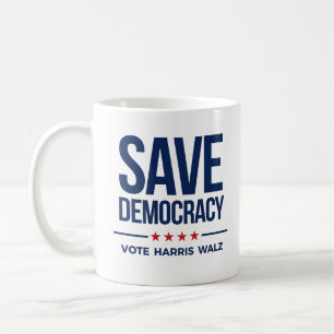 SAVE DEMOCRACY - Stem op Harris Walz Koffiemok