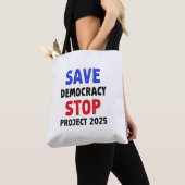 Save Democracy Stop Project 2025 Verkiezingsgesche Draagtas (Dichtbij)