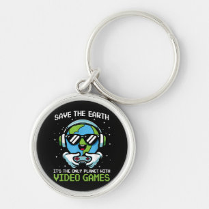 Save Earth Gamer Design - Grappige Earth Day Video Sleutelhanger