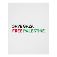 Save Gaza Gratis Palestina zwart rood groen wit