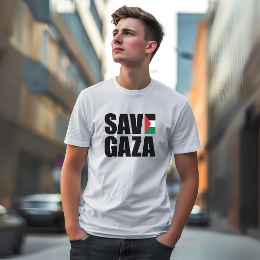 SAVE GAZA t-shirt blanc pour homme