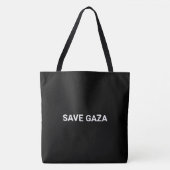 Save Gaza zwart wit aangepaste tekst minimalistisc Draagtas (Voorkant)