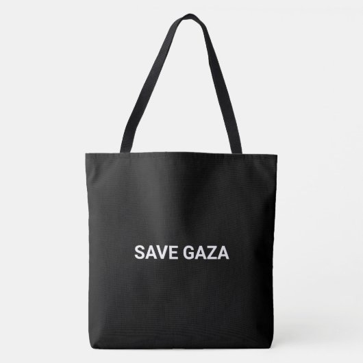 Save Gaza zwart wit aangepaste tekst minimalistisc Draagtas (Voorkant)